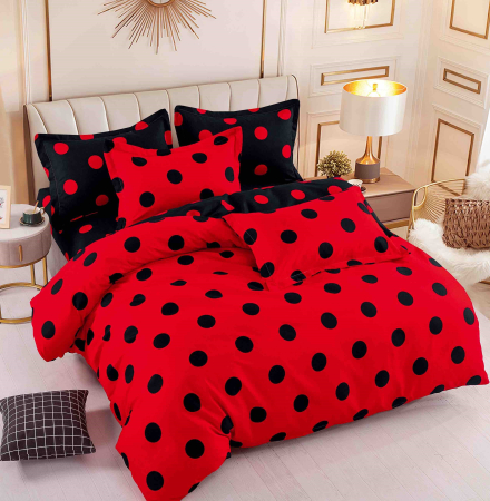 Lenjerii Pat, Bumbac-Finet Premium, 2 Persoane - Lenjerie de pat dublu cu cearceaf normal, din bumbac finet, set 6 piese. Material gros, moale și rezistent. Imprimare modernă, nu se decolorează. Potrivită pentru saltele 140x200, 160x200 și 180x200.