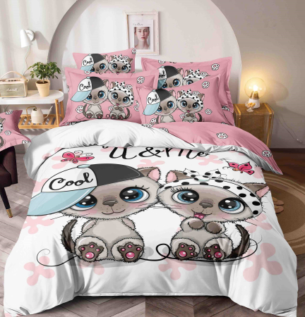 Cearceaf cu Elastic pat 1 Persoana - lenjerie pat 1 persoana 4 piese cu elastic biancoshop