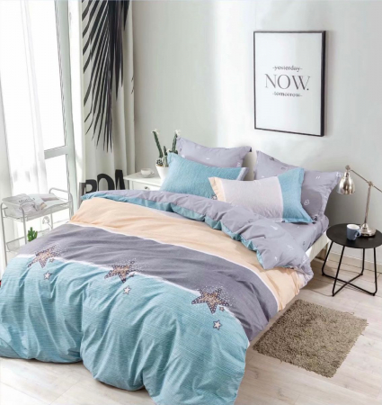 Lenjerii Pat Dublu 4 piese - Lenjerie pat 2 Pers, Jojo, 80% Bumbac 20% Satin,4 piese 