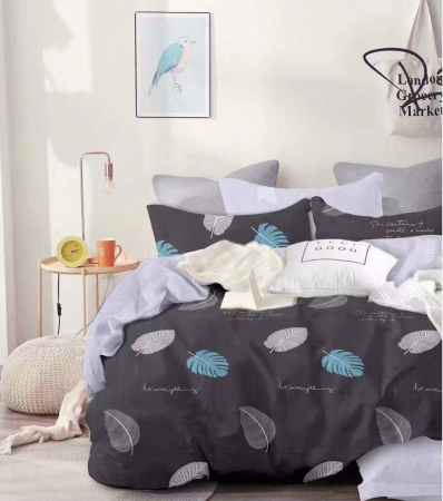 Lenjerii Pat Dublu 4 piese - Lenjerie pat 2 Pers, Jojo, 80% Bumbac 20% Satin,4 piese 