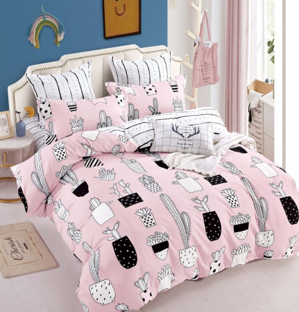 Lenjerii Pat 2 Persoane - Lenjerie pat 2 Pers, Jojo, Bumbac Finet,6 piese