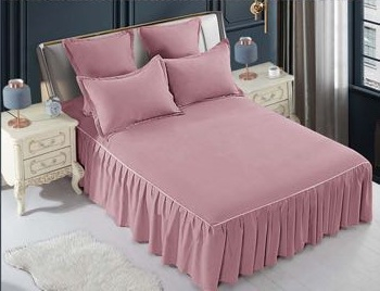 Set Lenjerie de Pat cu Volan, Uni, Finet Gros, 6 piese, Jojo [1]