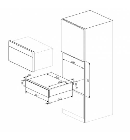 Sertar termic SMEG CPR115B, sticla alba [2]