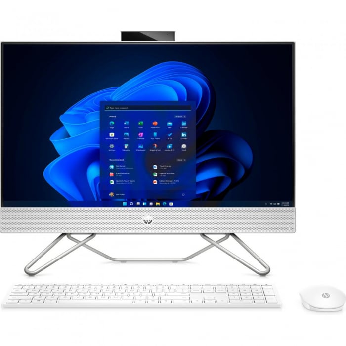 All-in-One HP ProOne 240 G9 23.8 inch Non-Touch FHD cu procesor Intel Core i3-1215U, video Integrat Intel Iris Xe Graphics, RAM 8GB, SSD 256GB, Fixed Stand, HP 125 White Wired Keyboard, HP 125 White W