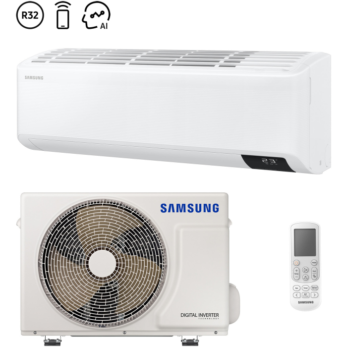 Aparat de aer conditionat Samsung Cebu 9000 BTU Wi-Fi, Clasa A++, AI Auto Comfort, Fast cooling, AR09TXFYAWKNEU AR09TXFYAWKXEU, alb
