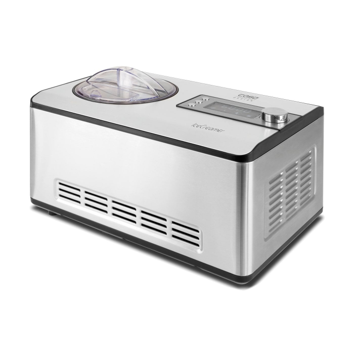 Aparat de inghetata si iaurt cu compresor Caso 3298, 180W, Capacitate 2 litri, 4 programe, Timer, Control digital, Inox