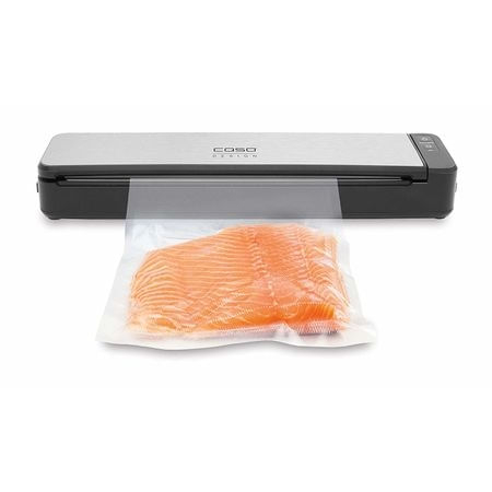 Aparat de vidat caso design vc 6, 80w, set pungi incluse, aspirare automata, vidare uscata umeda, inox negru