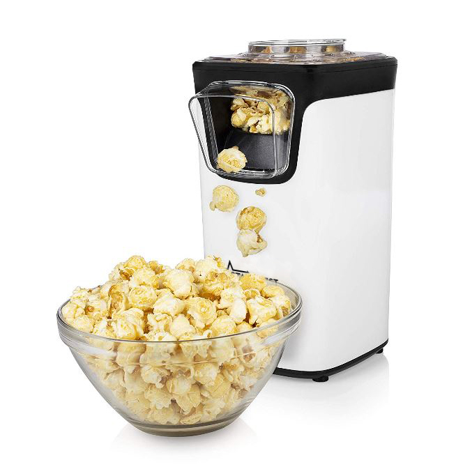 Resigilat - Aparat pentru popcorn STARCREST SPM-1100WH, 1100 W, Alb Negru