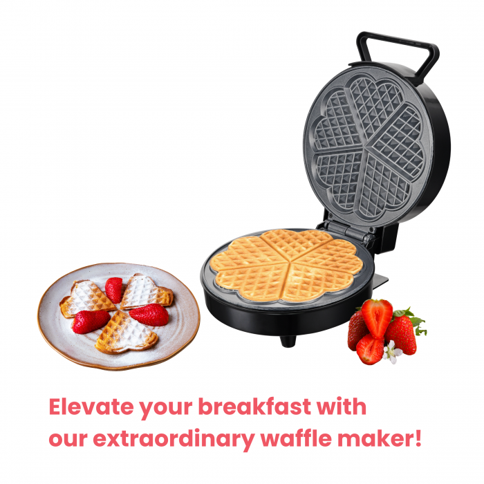 RESIGILAT - Aparat pentru preparat vafe / gofre STARCREST WM-2022BK, 1200 W, 5 vafe, Termostat ajustabil, Indicator luminos, Negru [3]