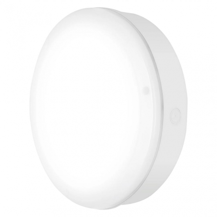 Aplica LED pentru exterior Ledvance SURFACE BULKHEAD 250 ON OFF, 10W, 800 lm, lumina neutra (4000K), IP65, O25cm, plastic, Alb