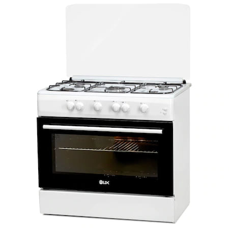 Aragaz ldk 6090 grai wh rmv, 5 arzatoare, capac sticla, grill, rotisor, aprindere electrica, iluminare cuptor, 60x90 cm, cuptor pe gaz, alb