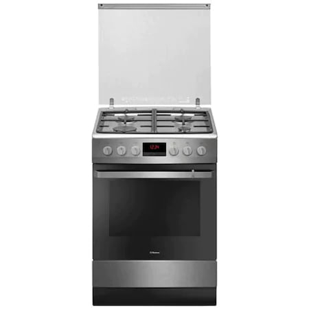 Aragaz mixt hansa fcmi69229, plita gaz, 4 arzatoare, cuptor electric, 65 l, iluminare interioara, aprindere electrica, inox