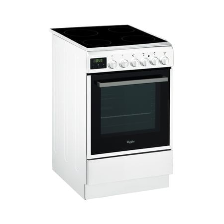 Aragaz whirlpool acmt 5533 wh, 4 zone de gatit, electric, autocuratare catalitica, grill, clasa a, 50 cm, alb
