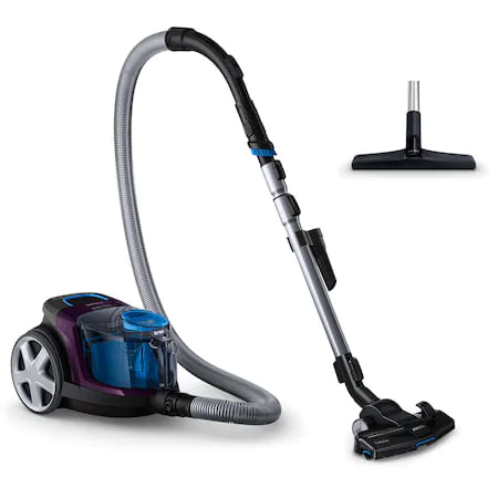 Aspirator fara sac Philips PowerPro Compact FC9333/09, 650 W, PowerCyclone 5, Perii TriActive, Parchet, Filtru Anti-Alergic ECARF, Mov [3]