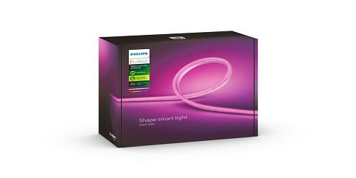 Banda LED RGB inteligenta pentru exterior Philips Hue, Bluetooth, 19W, 850 lm, lumina alba si color (2000-6500K), IP67, 2 metri