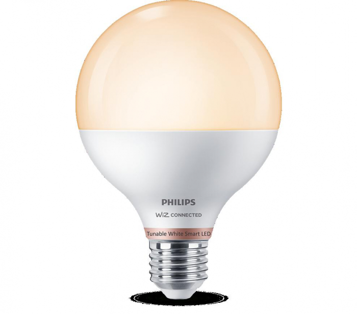 Bec LED inteligent Philips Glob G95, Wi-Fi, Bluetooth, E27, 11W (75W), 1055 lm, lumina alba (2700-6500K)