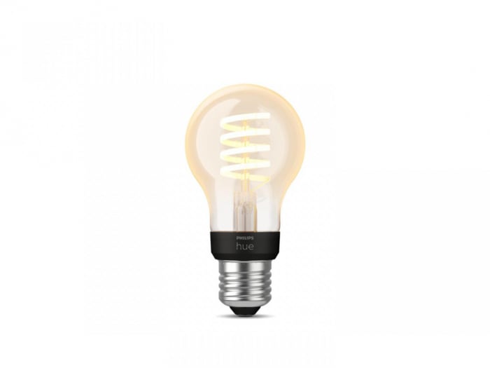 Bec LED inteligent vintage (decorativ) Philips Hue Filament Bulb A60, Bluetooth, E27, 7W (40W), 550 lm, lumina alba (2200-4500K)