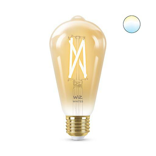Bec LED inteligent vintage (decorativ) WiZ Connected Filament Gold ST64 ,Wi-Fi, E27, 6.7W (50W), 640 lm, lumina alba (2000-5000K), compatibilGoogle Assistant Alexa Siri