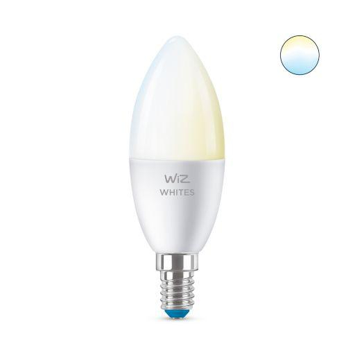 Bec LED inteligent WiZ Connected Whites C37, Wi-Fi, E14, 4.9W (40W), 470 lm, lumina alba (2700-6500K), compatibil Google Assistant Alexa Siri
