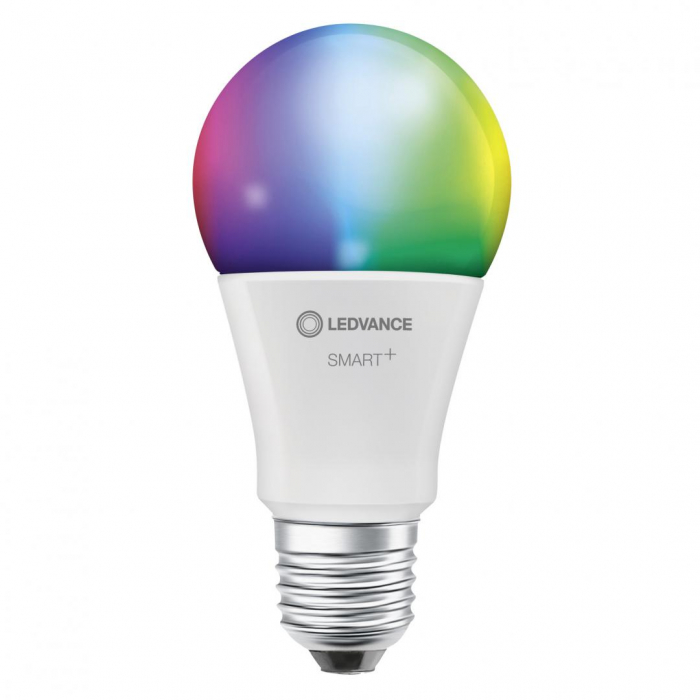 Bec LED RGB inteligent Ledvance SMART+ WiFi Classic Multicolour A, E27, 9.5W (75W), 1055 lm, lumina alba si color (2700-6500K)