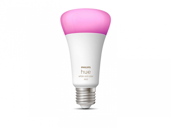 Bec LED RGB inteligent Philips Hue A67, Bluetooth, E27, 13.5W (100W), 1597 lm, lumina alba si color (2000-6500K)