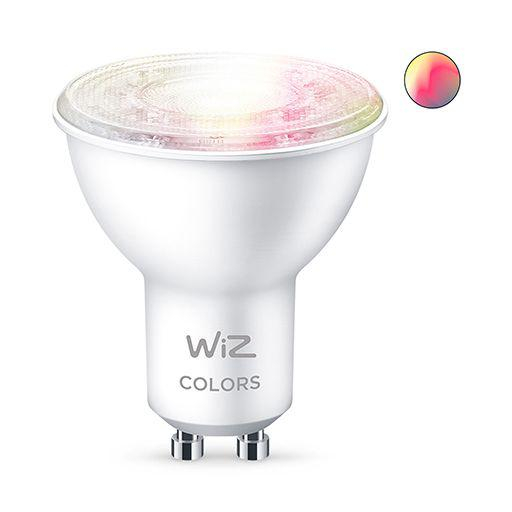 Bec LED RGB inteligent WiZ Connected Colors, Wi-Fi, GU10, 4.9W (50W), 345 lm, lumina alba si color (2200-6500K), compatibil Google A ssistant Alexa Siri