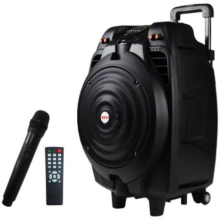 RESIGILAT - Boxa portabila Akai SS023A-X10, Indicator baterie, Karaoke, Subwoofer, Negru