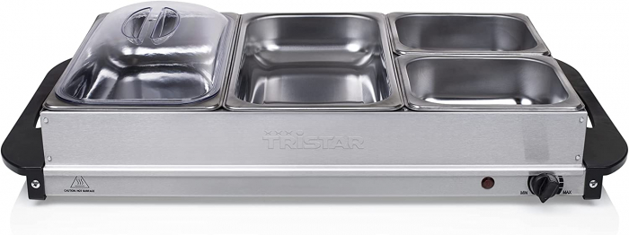 Bufet multifunctional Tristar BP-6285, 300 W, 6,8 l, Termostat reglabil, Indicator luminos, inox