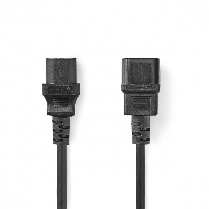 Cablu de alimentare IEC-320-C14 - IEC-320-C13 3m negru Nedis