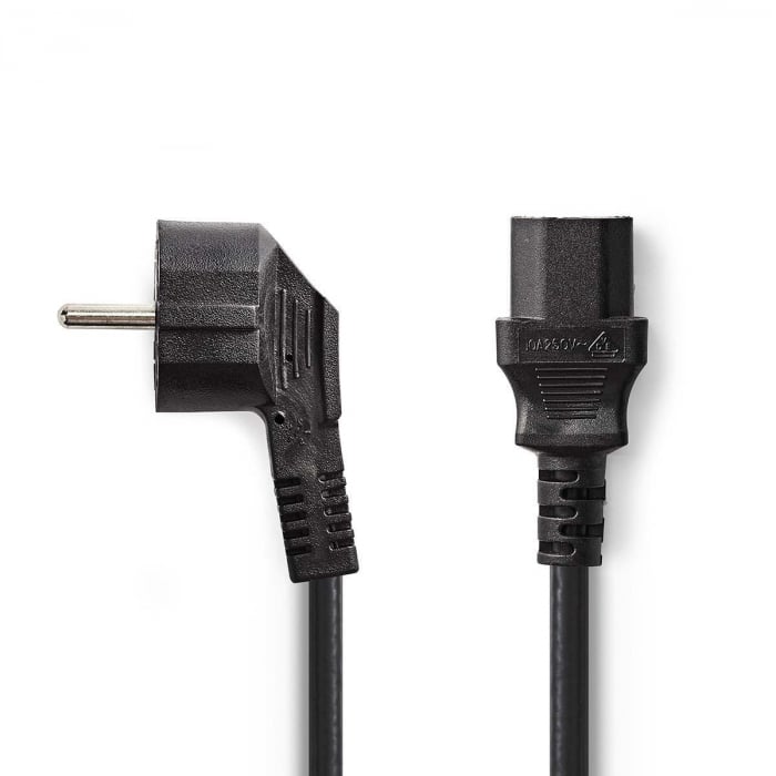 Cablu de alimentare Schuko tata cotit - IEC-320-C13 5m negru Nedis