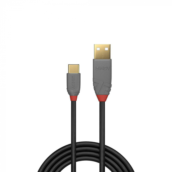Cablu Lindy 2m USB 2.0 Type A to C Anthra Line