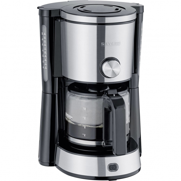 Cafetiera Severin KA 4825, putere 1000 W, recipient sticla 1 L, 8 cesti, oprire automata, inox