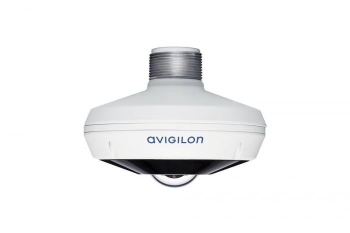 Camera supraveghere Avigilon IP fisheye 12.0-H4F-DO1-IR, rezolutie 12 MP, senzor imagine: 1 2.3 progressive scan CMOS, iluminare: 0.49 lux (F2.2) in color mode; 0 lux (F2.2) in monochrome mode cu IR,