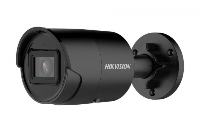 Camera supraveghere Hikvision IP bullet DS-2CD2046G2-IU(2.8mm)(C)black, 4 MP, culoare neagra, low-light powered by DarkFighter, Acusens -Human and vehicle classification alarm based on deep learning,