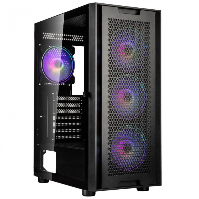 Carcasa Kolink Observatory Duo ARGB Mid-Tower negru, Preinstalled fans 4x 120 mm