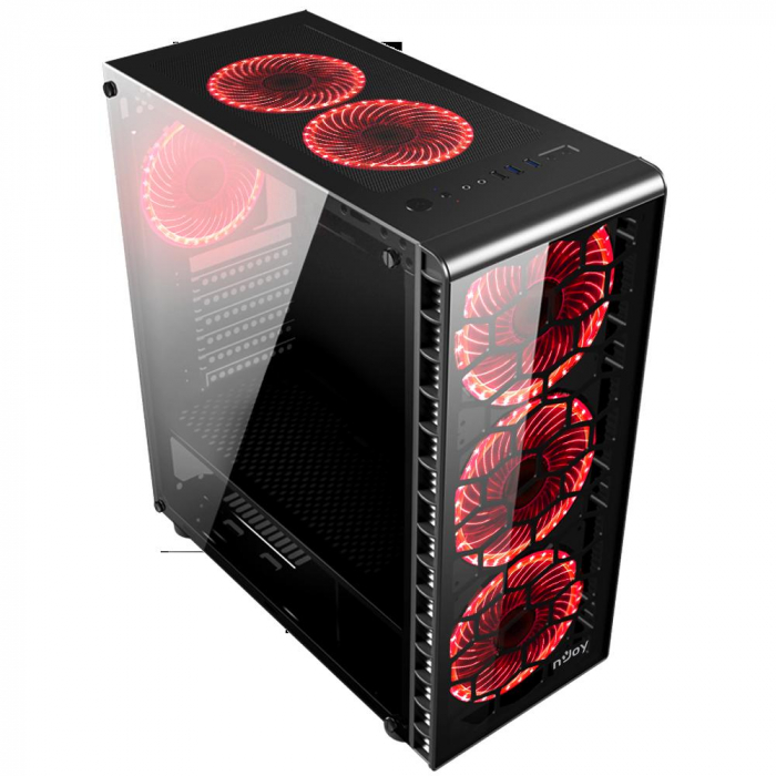 Carcasa njoy vanguard, fara sursa, middle tower, atx, black
