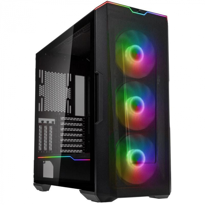 Carcasa PHANTEKS Eclipse G500A D-RGB Mid-Tower Tempered Glass negru, Preinstalled fans 3x 140 mm