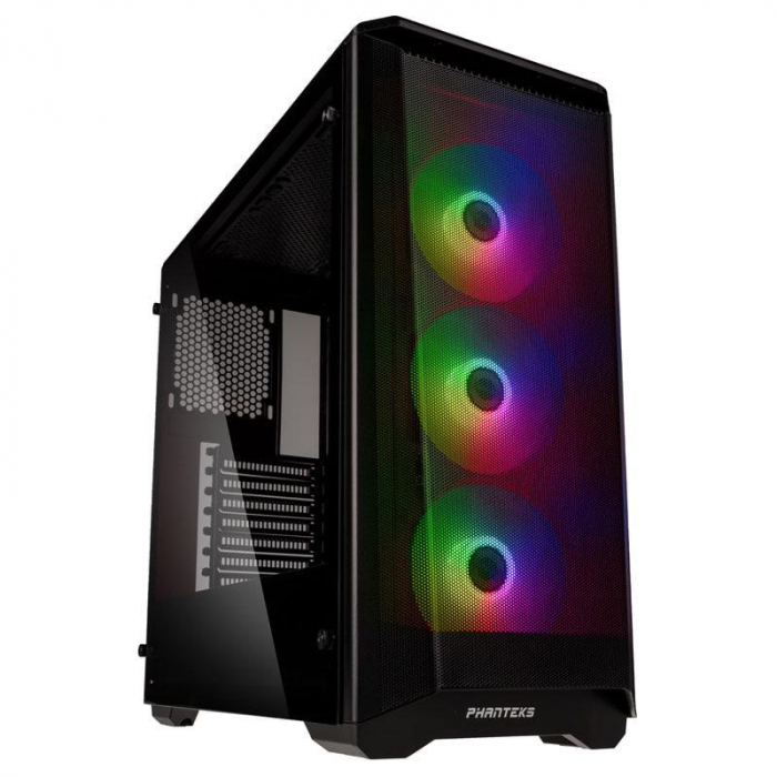 Carcasa PHANTEKS Eclipse P400A ARGB Md-Tower Tempered Glass negru, Preinstalled fans 3x 120 mm