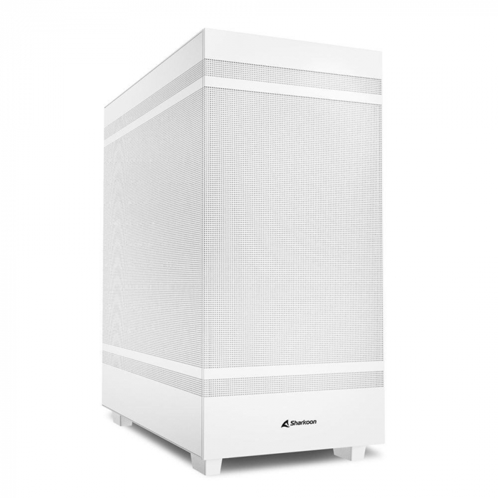 Carcasa Sharkoon Rebel C50 WHITE MID Tower, Panou lateral din metal, 7 sloturi de expansiune, 3x 3.5 drive bays, 3x 2.5 drive bays, 2x Ventilatoare 120mm preinstalate, 46.0 x 23.0 x 49.5 cm, alb