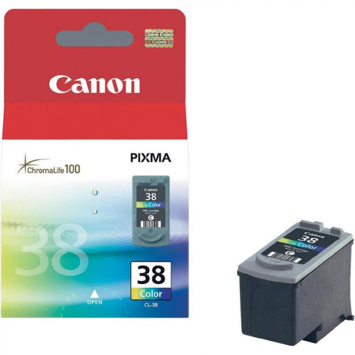 Cartus cerneala Canon CL-38, color, capacitate 9ml 205 pagini, pentru Canon Pixma IP1800, Pixma IP1900, Pixma IP2500, Pixma IP2600, Pixma MP140, Pixma MP190, Pixma MP210, Pixma MP220, Pixma MX300, P