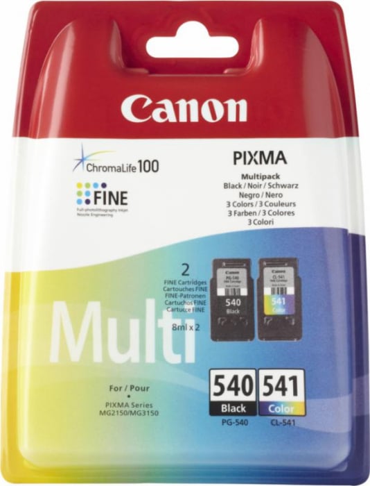 Cartus cerneala Canon PG-540 + CL-541, multipack (black, color), pentru Canon Pixma MG2150, Pixma MG2250, Pixma MG3150, Pixma MG3250, Pixma MG3550, Pixma MG4150, Pixma MG4250, Pixma MX375, Pixma MX395