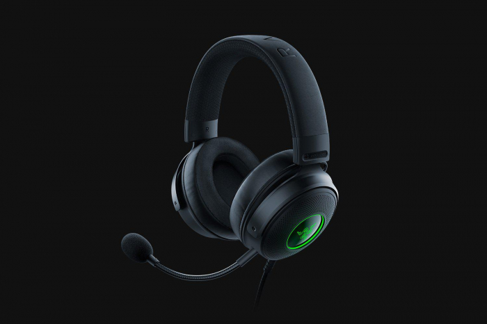 Casti cu micofon Razer Kraken V3 HyperSense cu fir, Haptic Technology , 20 Hz , 20 kHz, 32ohm, 196db, driver 50mm, black