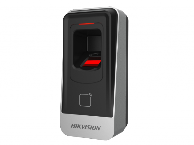 Cititor biometric si card EM 125Khz Hikvision, DS-K1201AEF; citeste carduri EM 125Khz, capacitate amprente 5000; suporta RS485; buzzer, dimensiun...