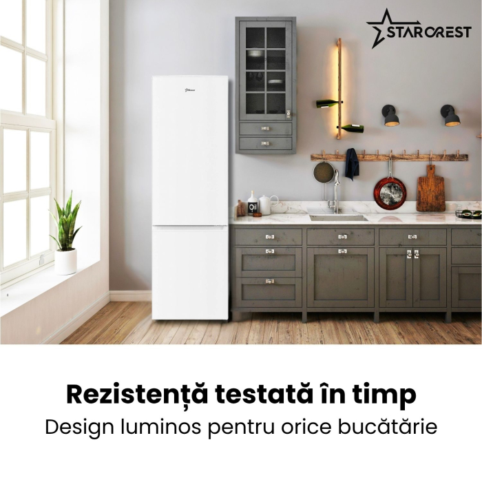 Combina frigorifica STARCREST SC-268WH-E, 268 L, Clasa E, Less Frost, Termostat reglabil, Iluminare LED, Picioare ajustabile, Usi reversibile, H 178 cm, Alb [6]