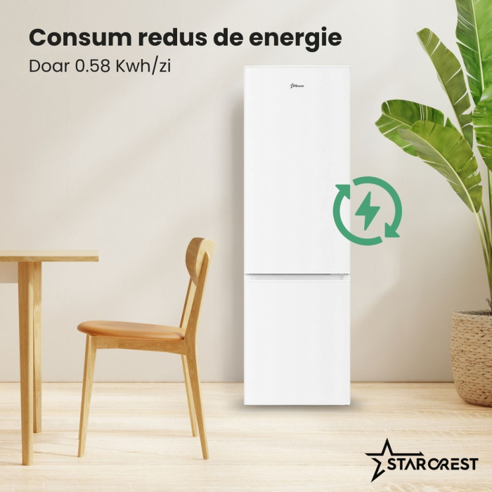 Combina frigorifica STARCREST SC-268WH-E, 268 L, Clasa E, Less Frost, Termostat reglabil, Iluminare LED, Picioare ajustabile, Usi reversibile, H 178 cm, Alb [4]