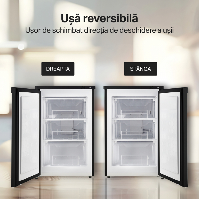 Congelator STARCREST SUF-86BK, Clasa E, Capacitate 80 L, 3 sertare, H 84.5 cm, Negru [8]