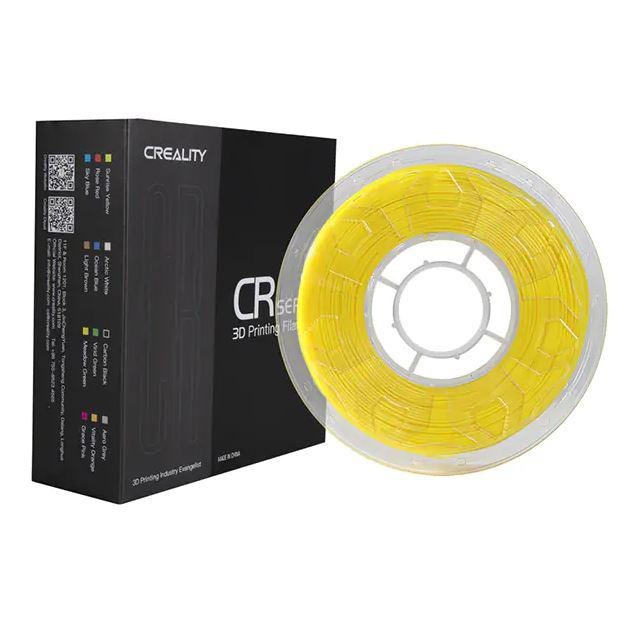 CREALITY CR PLA 3D Printer Filament, yellow, Printing temperature: 190-220, Filament diameter: 1.75mm, Tensile strength: 60MPa, Size of filament wheel: Diameter 200mm, height 66mm, hole diameter 56mm.