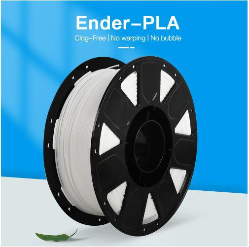CREALITY ENDER PLA 3D Printer Filament, White, 1KG, Printing temperature: 200, Filament diameter: 1.75mm, Tensile strength: 60MPa, Size of filament wheel: Diameter 200mm, height 70mm, hole diameter 56