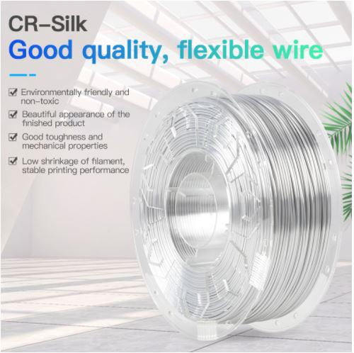 CREALITY PLA 3D Printer Filament, silk white, Printing temperature: 190-220, Filament diameter: 1.75mm, Tensile strength: 60MPa, Size of filament wheel: Diameter 200mm, height 66mm, hole diameter 56mm