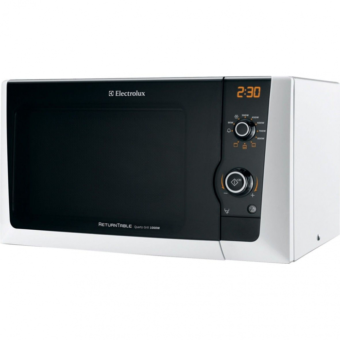 Cuptor cu microunde electrolux ems21400w, 18.5 l, 800 w, grill, digital, timer, alb